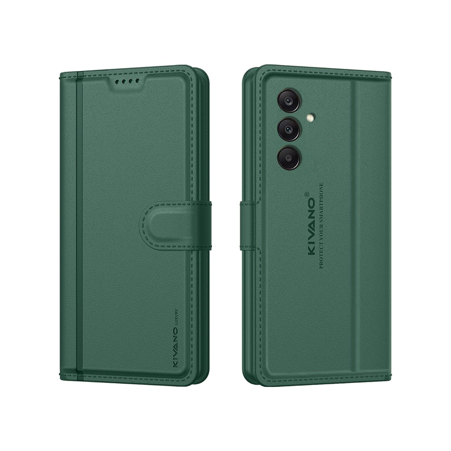 Leather Wallet Case for Samsung Galaxy A15 5G ?Stylish Flip Folio Cover with Card Holder, Stand -KIVANO LUXE - Aibex
